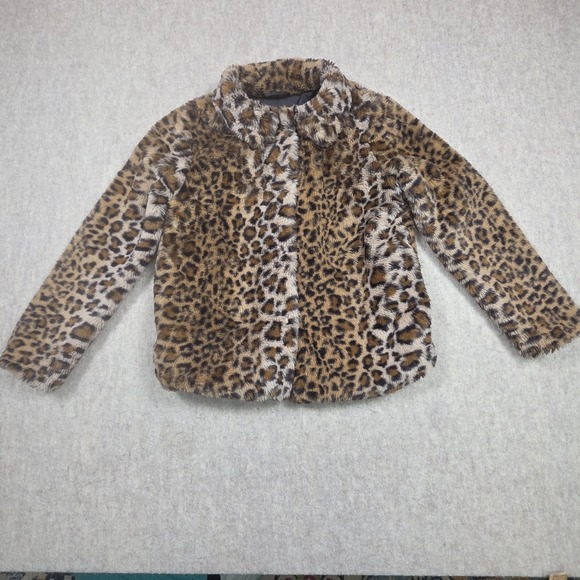 Vine And Valley Short Leopard Coat Soft Faux Fur Lined  Size 14 Womens - Picture 1 of 8